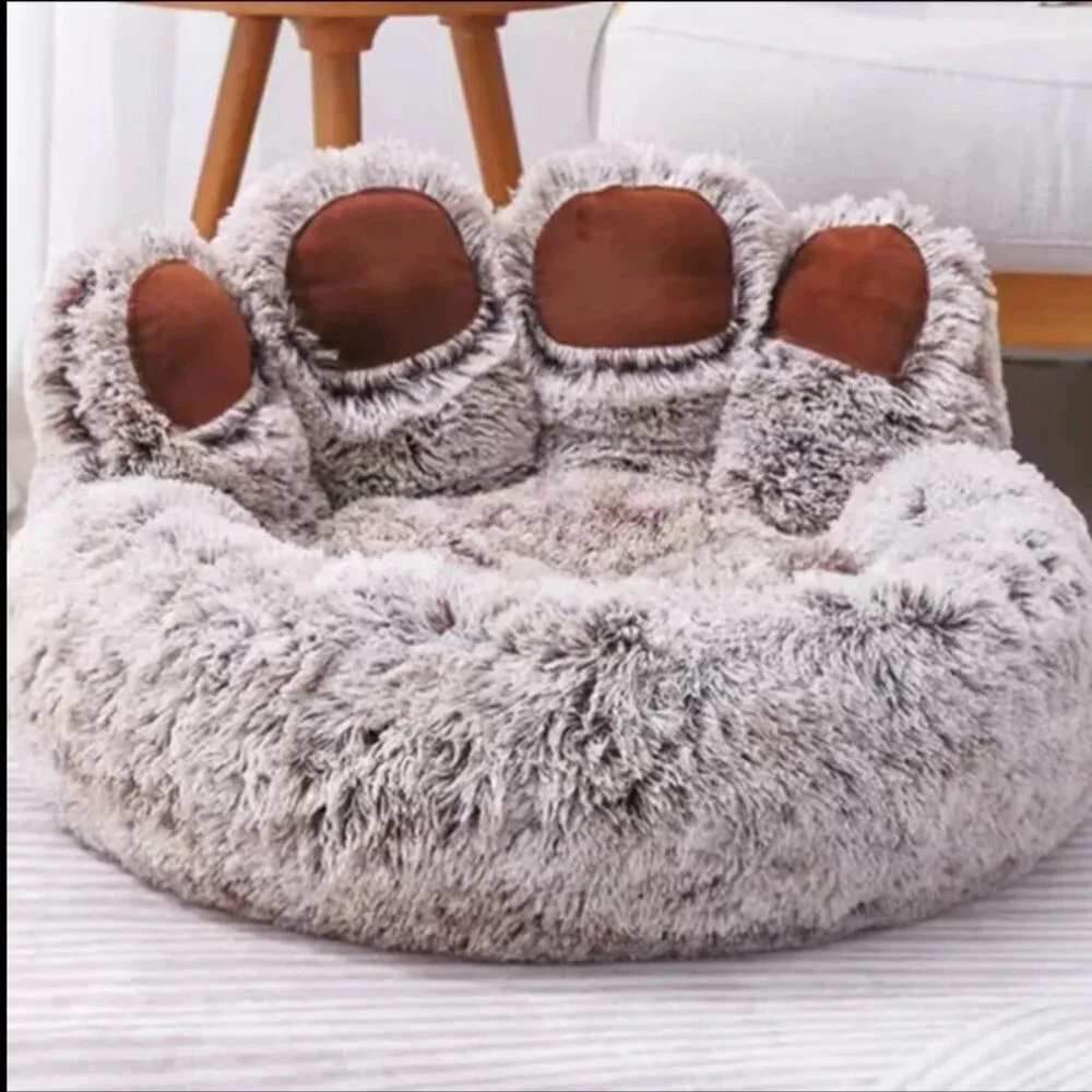 Cozy Gray and Brown Dog Bed Size S